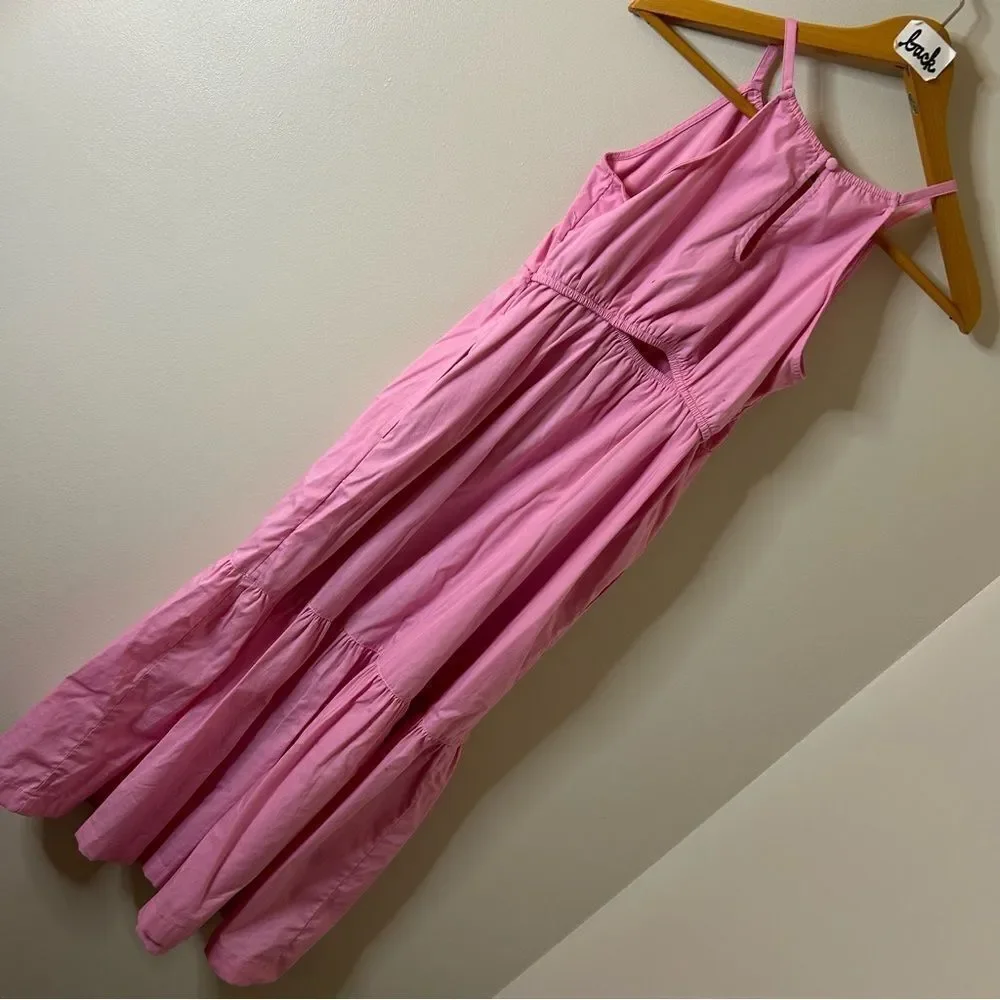 Abercrombie & Fitch 13/14 Pastel Pink Layered Tiered Maxi Prairie Dress Preppy